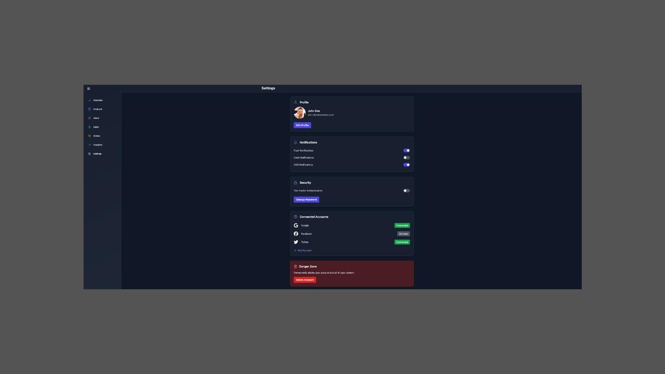 Admin Dashboard screenshot 7